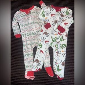 Two Burt's Bees Holiday Footed Sleepers 6-9 Months